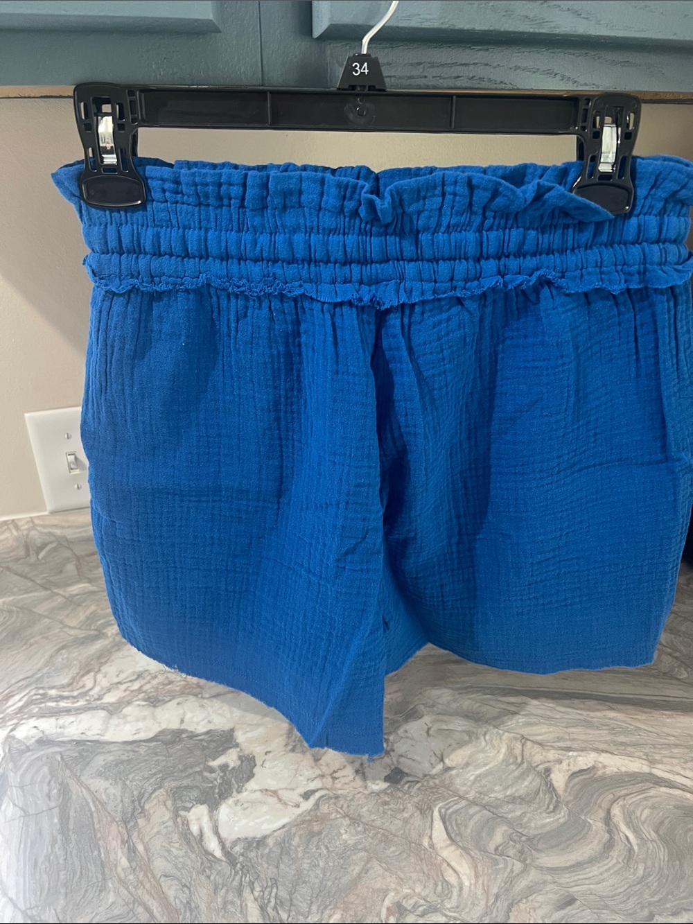 Zenana Blue Drawstring Shorts - Picture 2 of 4